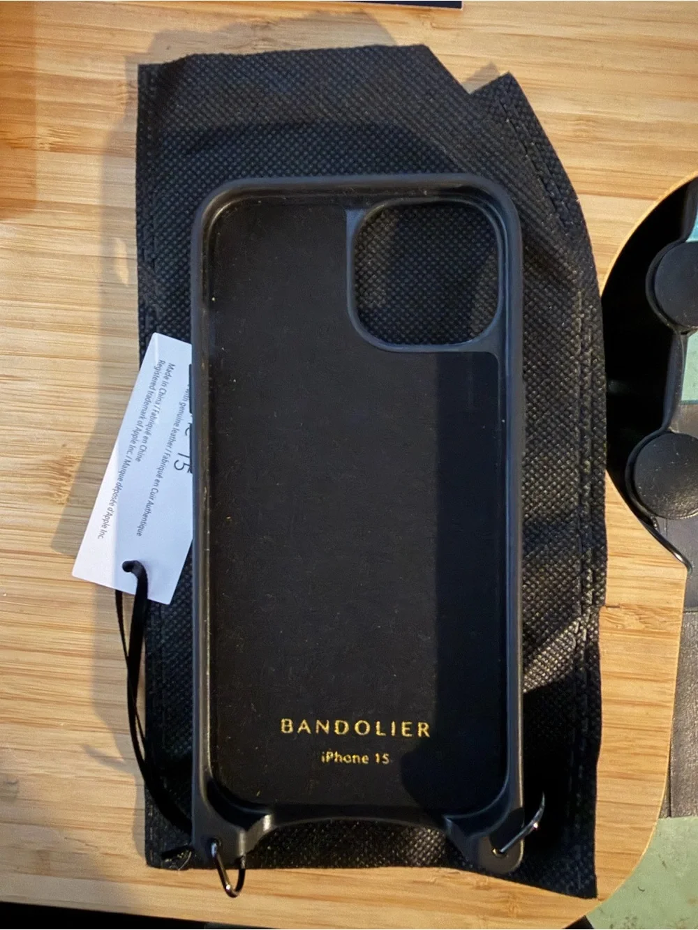 BANDOLIER CROSSBODY iPHONE 15 CASE IN BLACK/PEWTER